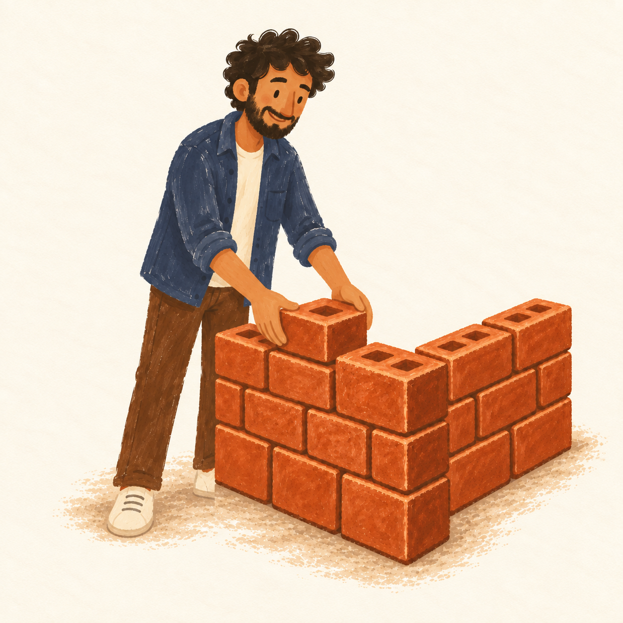 Nehemian laying bricks to build a foundation for community